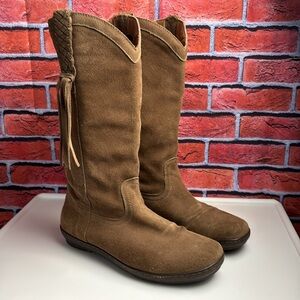 Ariat 'Sassafras' Boots Women's Size 6.5 Tan Brown Suede Leather Fringe Size 9.5